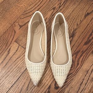 Sam Edelman Cream Woven Loafers